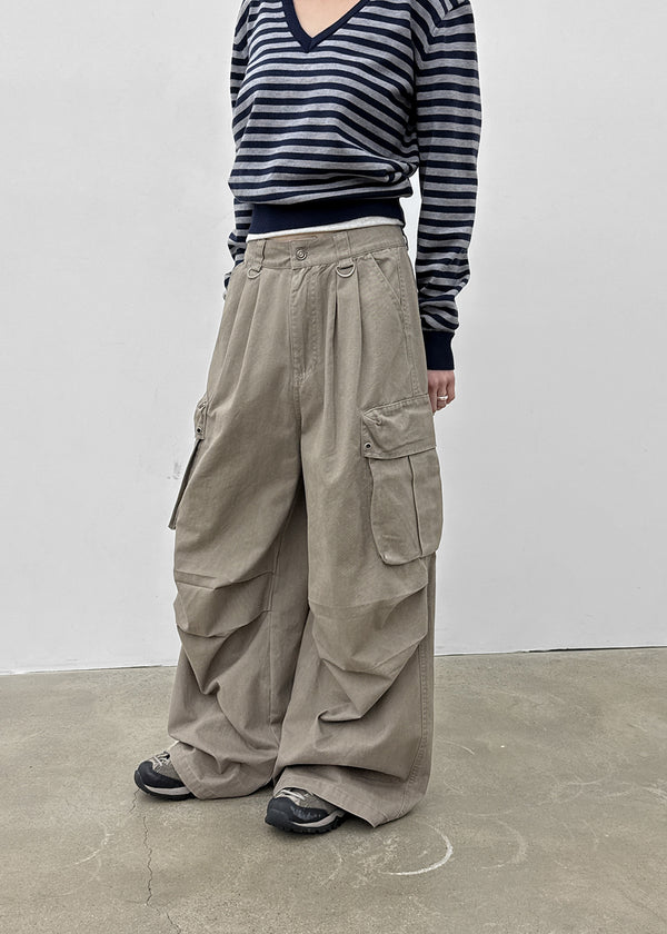 Pigley Wide Cotton Cargo Pants