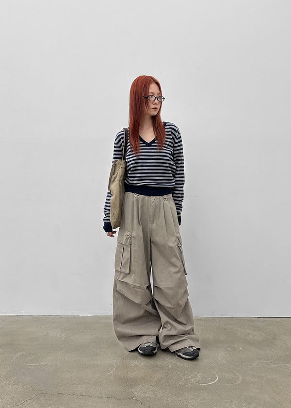 Pigley Wide Cotton Cargo Pants