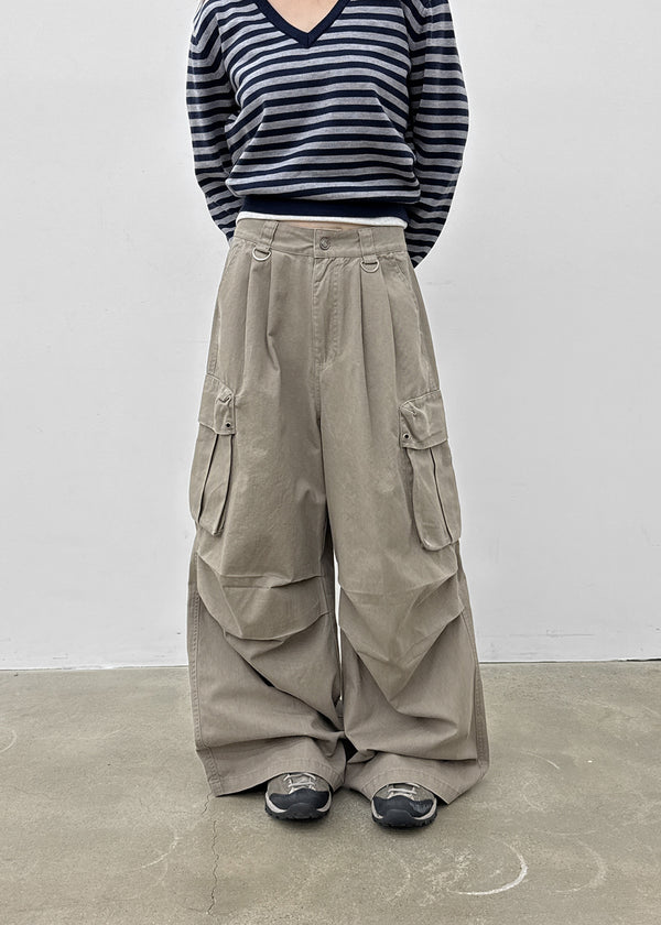 Pigley Wide Cotton Cargo Pants