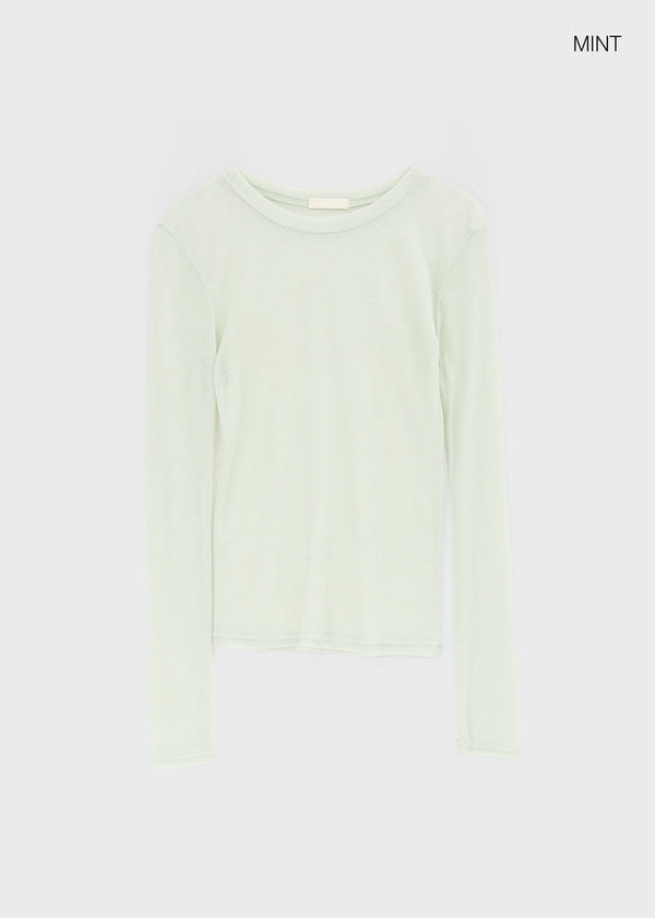 Hetsmin wool tencel long sleeve t-shirt