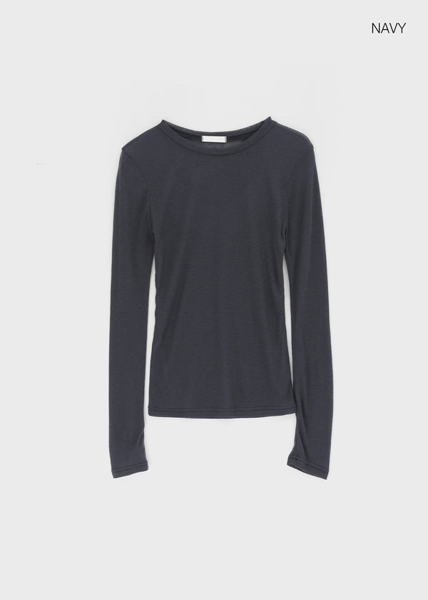 Hetsmin wool tencel long sleeve t-shirt