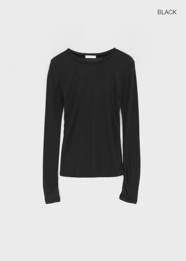 Hetsmin wool tencel long sleeve t-shirt
