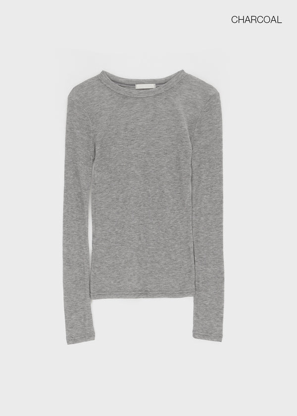 Hetsmin wool tencel long sleeve t-shirt