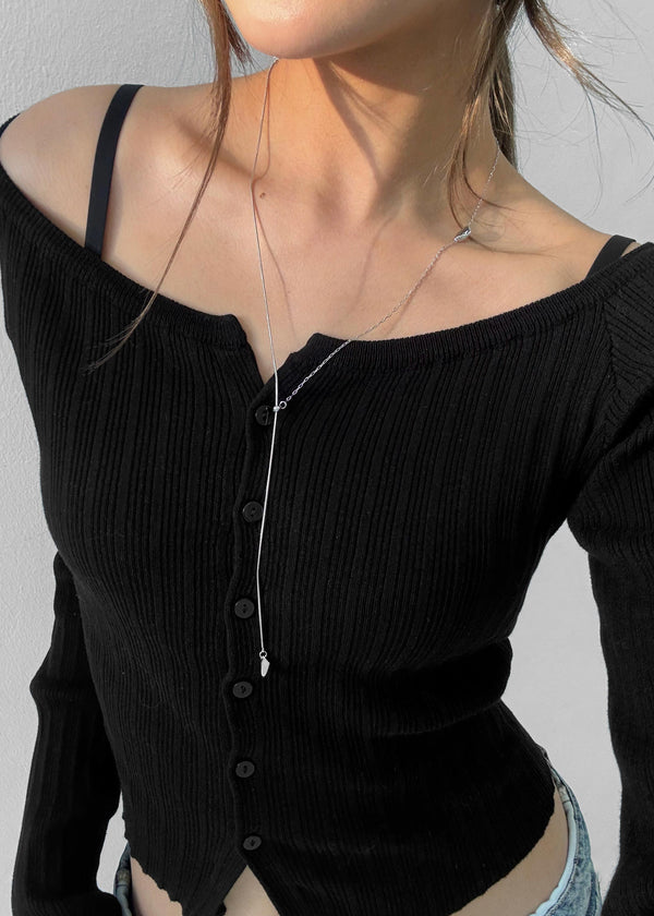 Lidaya Silver Drop Necklace