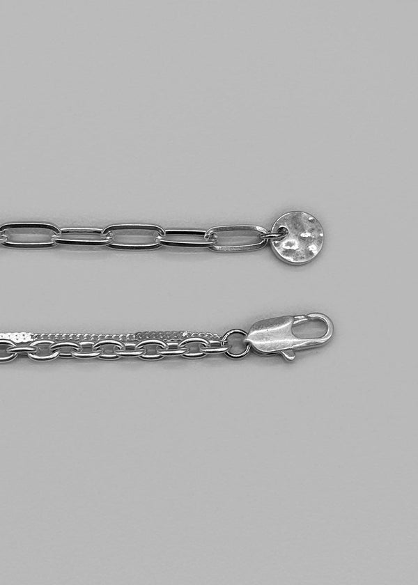 Shokin Silver Layered Chain Bracelet