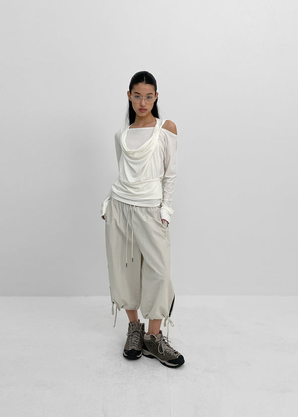 [MADE] Shailet SET - Halter Hood Sleeveless Top, Boat Neck Long Sleeve T-Shirt