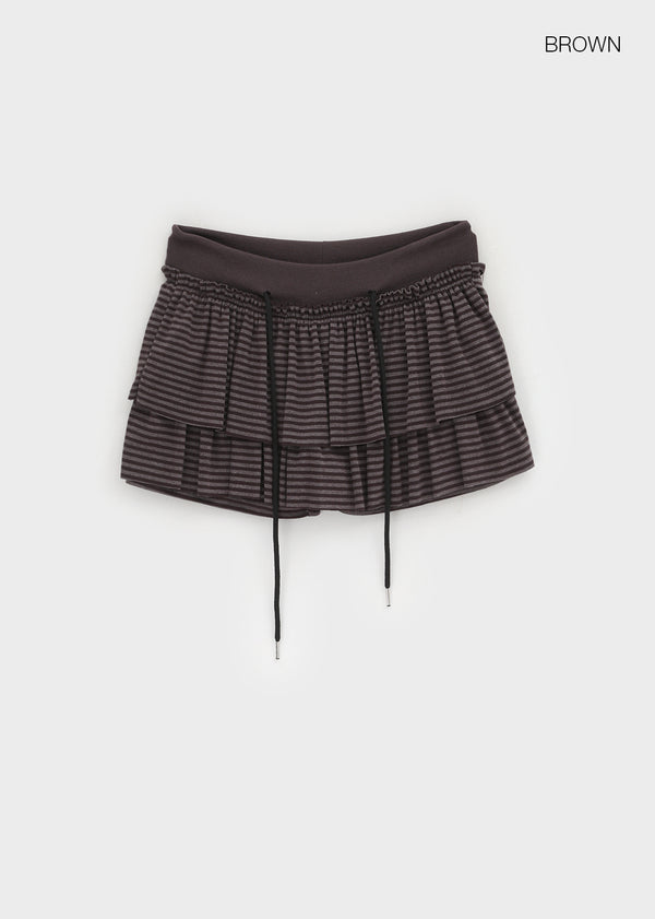 Commi Stripe Cancan Mini Skirt Pants