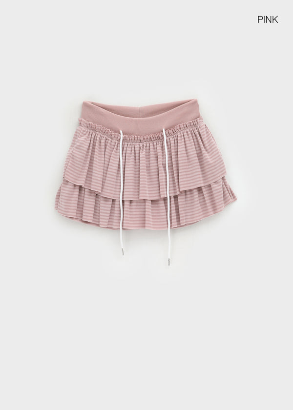 Commi Stripe Cancan Mini Skirt Pants