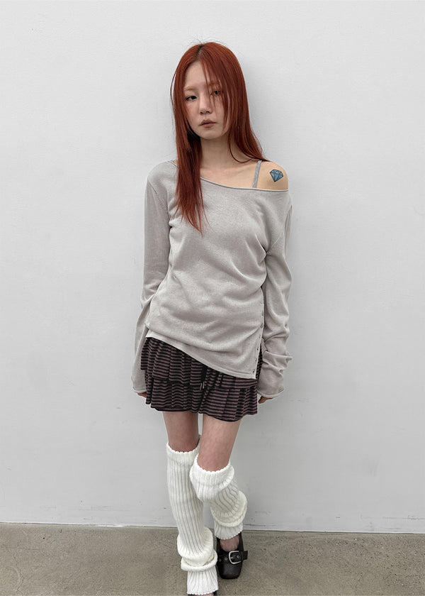 [MADE] Renic Two-Way Slit Button Knit