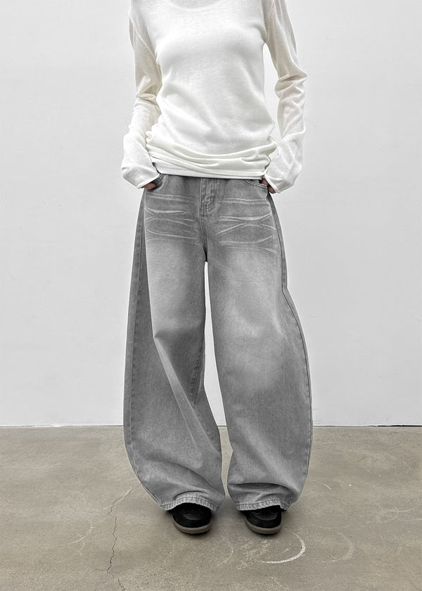 Kelsha Vintage Balloon Wide Denim Pants