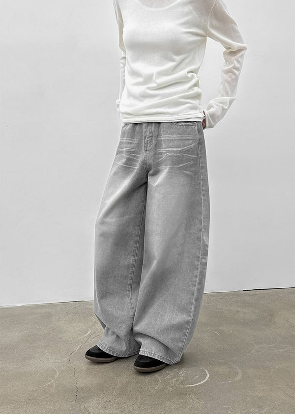 Kelsha Vintage Balloon Wide Denim Pants