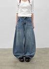Kelsha Vintage Balloon Wide Denim Pants