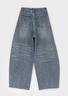 Kelsha Vintage Balloon Wide Denim Pants