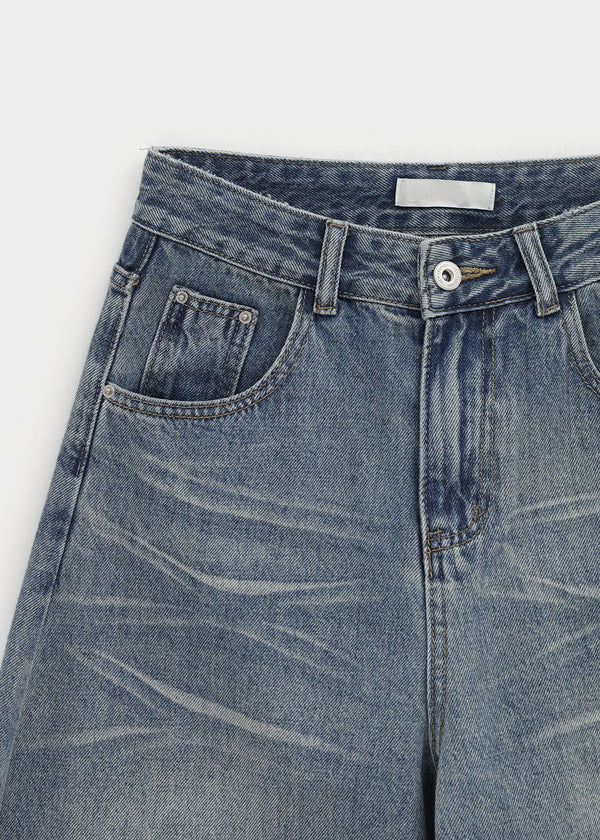 Kelsha Vintage Balloon Wide Denim Pants