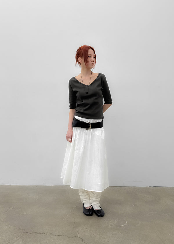 [MADE] Monier Cotton Flare Midi Skirt