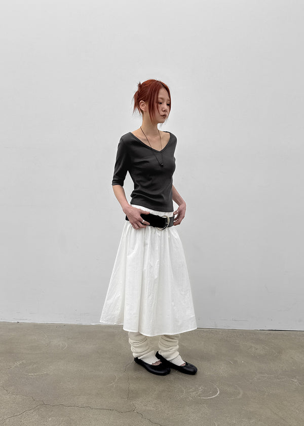 [MADE] Monier Cotton Flare Midi Skirt