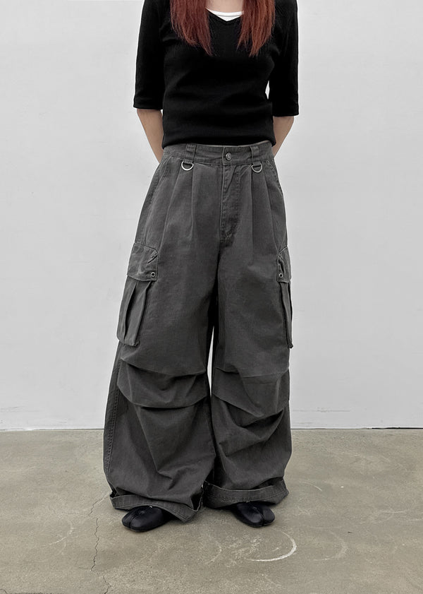 Pigley Wide Cotton Cargo Pants