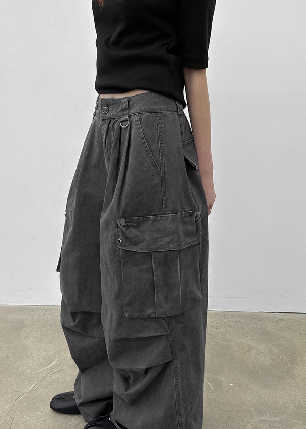 Pigley Wide Cotton Cargo Pants