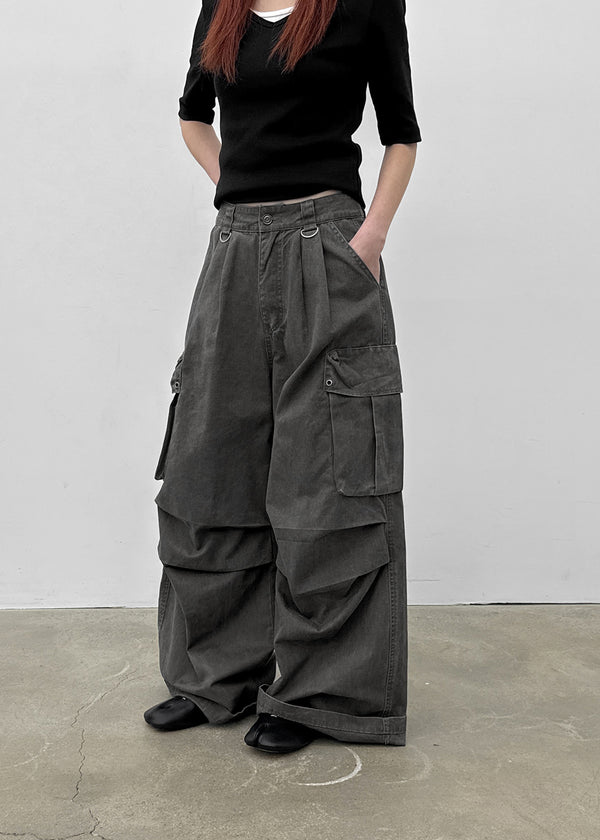 Pigley Wide Cotton Cargo Pants