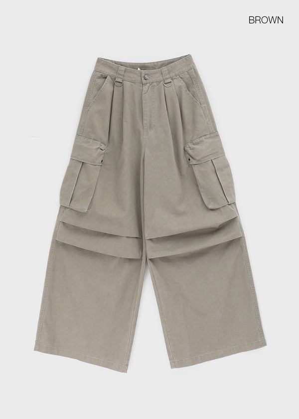 Pigley Wide Cotton Cargo Pants