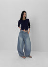 Polvo Washed Wide Balloon Denim Pants