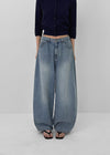 Polvo Washed Wide Balloon Denim Pants
