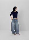 Polvo Washed Wide Balloon Denim Pants