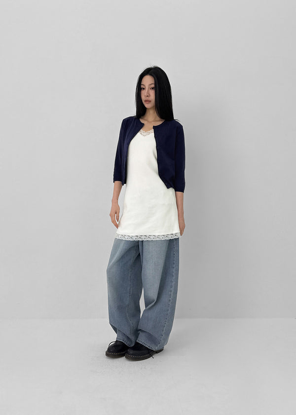 Polvo Washed Wide Balloon Denim Pants