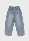 Polvo Washed Wide Balloon Denim Pants