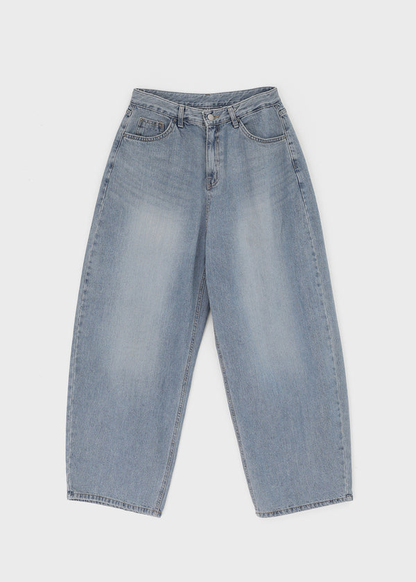 Polvo Washed Wide Balloon Denim Pants