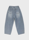 Polvo Washed Wide Balloon Denim Pants