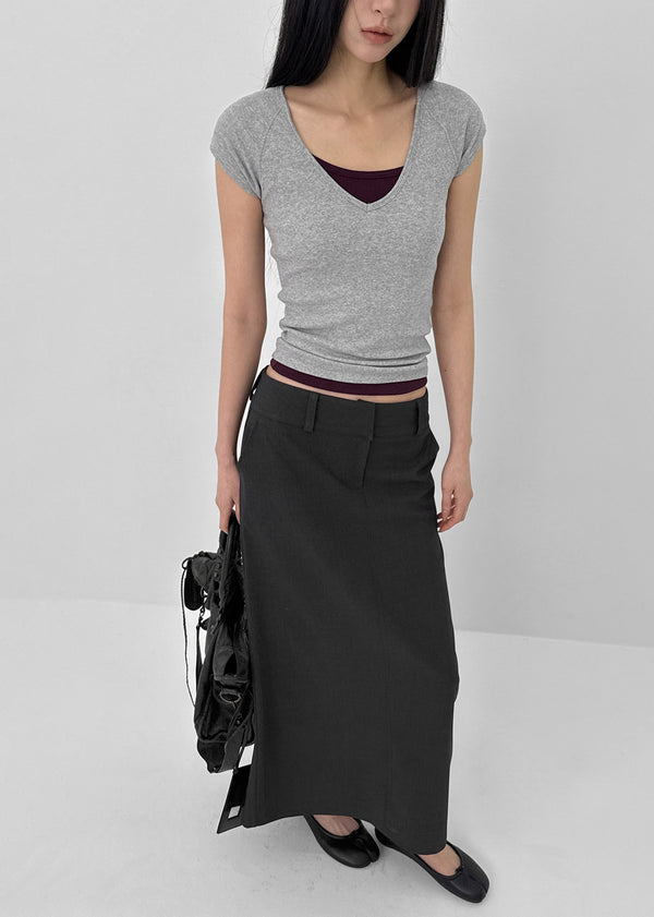 Yenrona V-neck Short-sleeved T-shirt