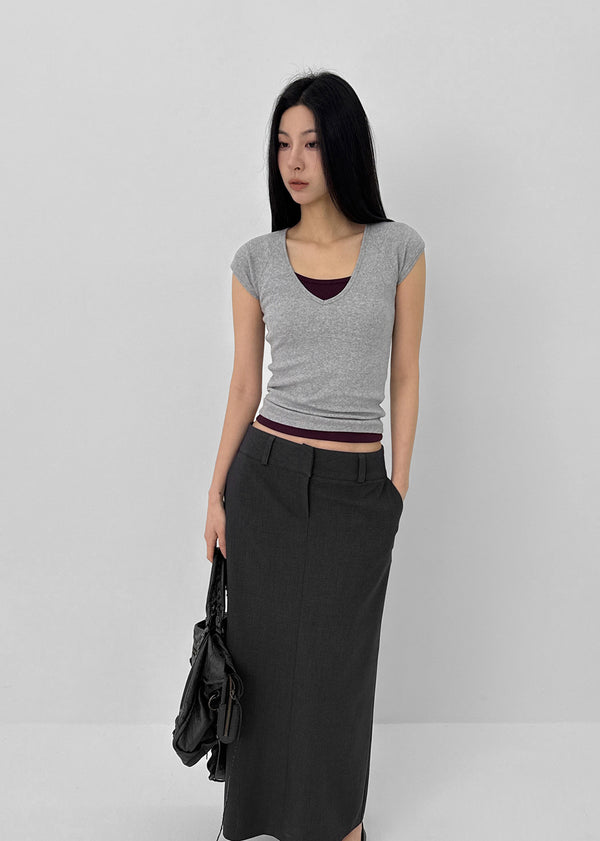 Yenrona V-neck Short-sleeved T-shirt