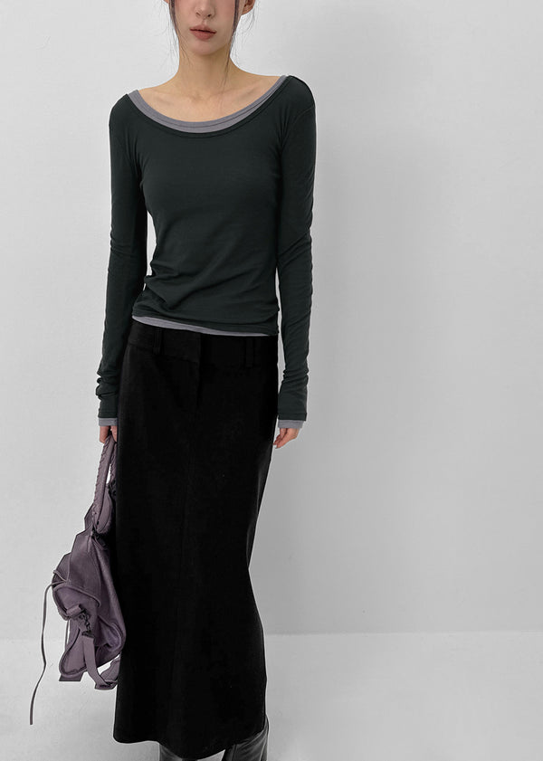 [MADE] เสื้อยืดแขนยาว Uniqlo แบบไม่มีหลังจาก Tencel ที่บางเบา