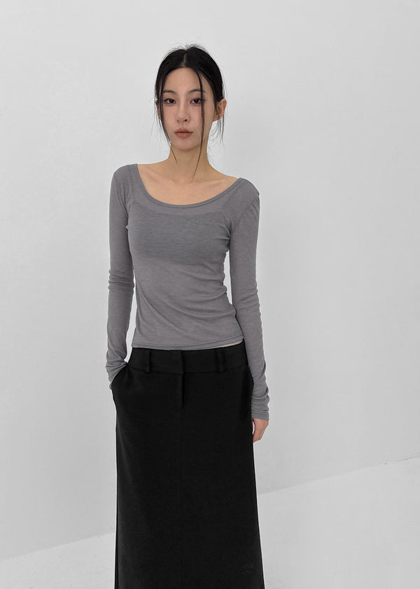 [MADE] เสื้อยืดแขนยาว Uniqlo แบบไม่มีหลังจาก Tencel ที่บางเบา