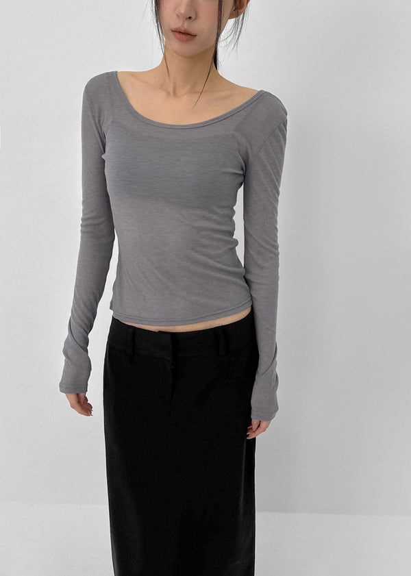 [MADE] เสื้อยืดแขนยาว Uniqlo แบบไม่มีหลังจาก Tencel ที่บางเบา