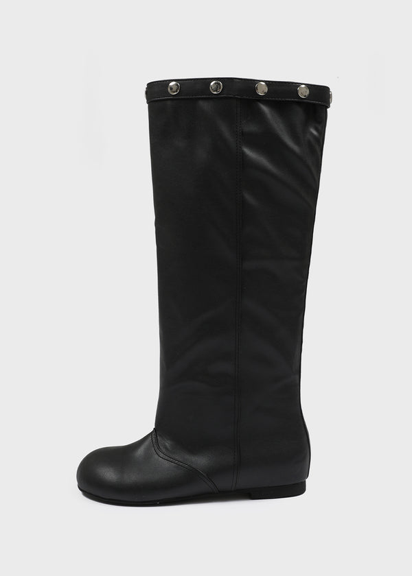 Robien Leather Buckle Long Leather Boots
