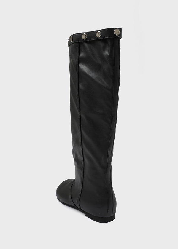 Robien Leather Buckle Long Leather Boots