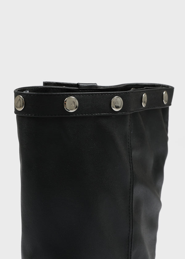 Robien Leather Buckle Long Leather Boots
