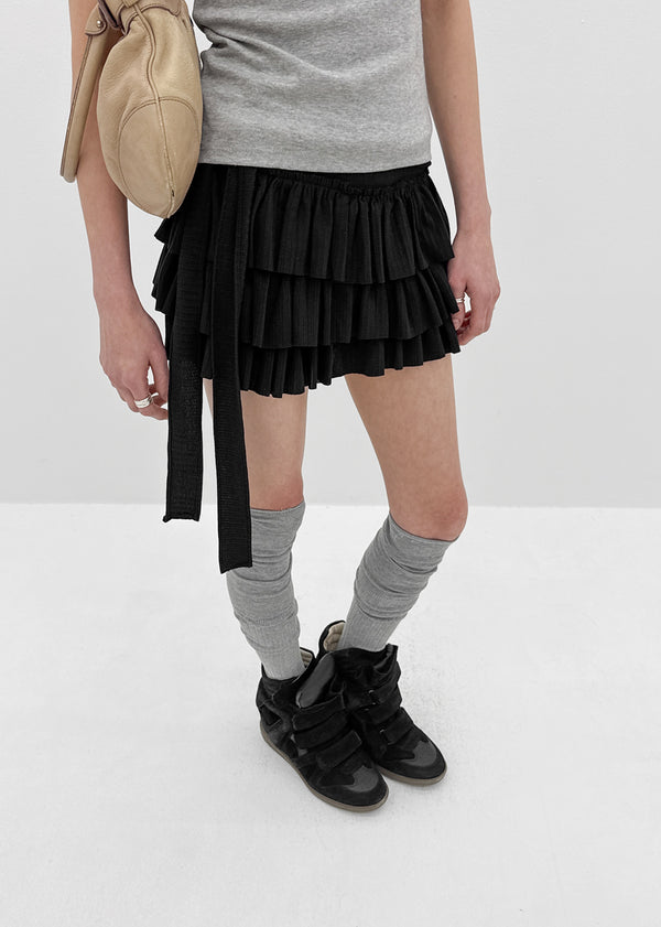 [MADE] Alotte Strap Tiered Skirt Pants