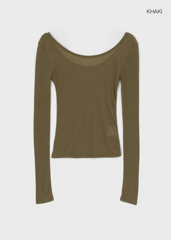 [MADE] เสื้อยืดแขนยาว Uniqlo แบบไม่มีหลังจาก Tencel ที่บางเบา