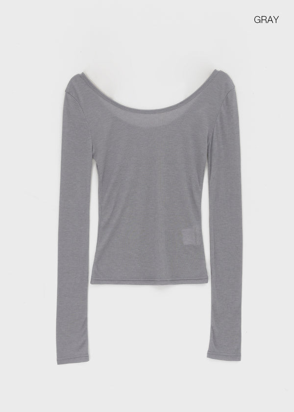 [MADE] เสื้อยืดแขนยาว Uniqlo แบบไม่มีหลังจาก Tencel ที่บางเบา