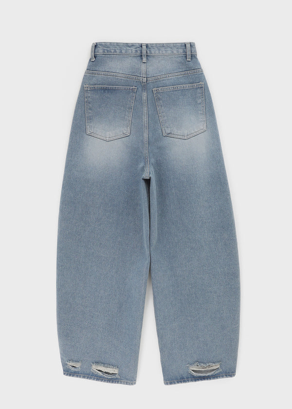 Khanel Damage Wide Balloon Denim Pants