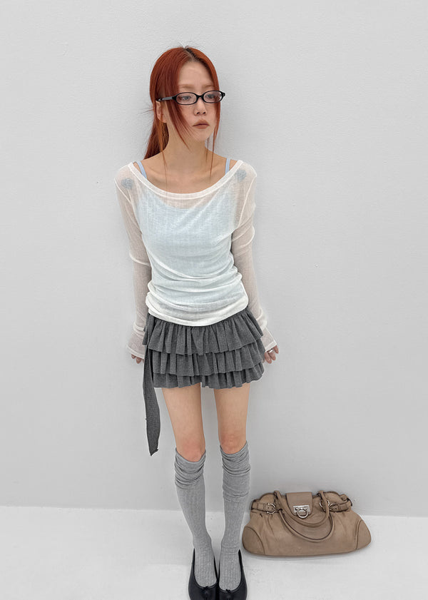 [MADE] Alotte Strap Tiered Skirt Pants