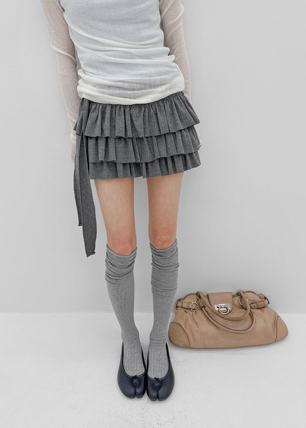 [MADE] Alotte Strap Tiered Skirt Pants