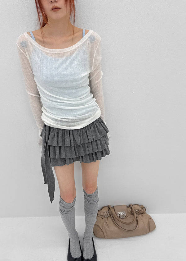 [MADE] Alotte Strap Tiered Skirt Pants