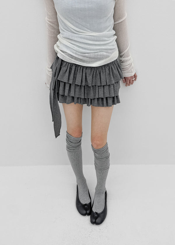 [MADE] Alotte Strap Tiered Skirt Pants