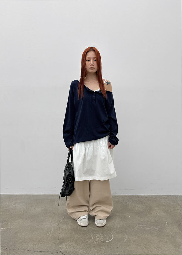 Ruade Banding Shirring Midi Skirt