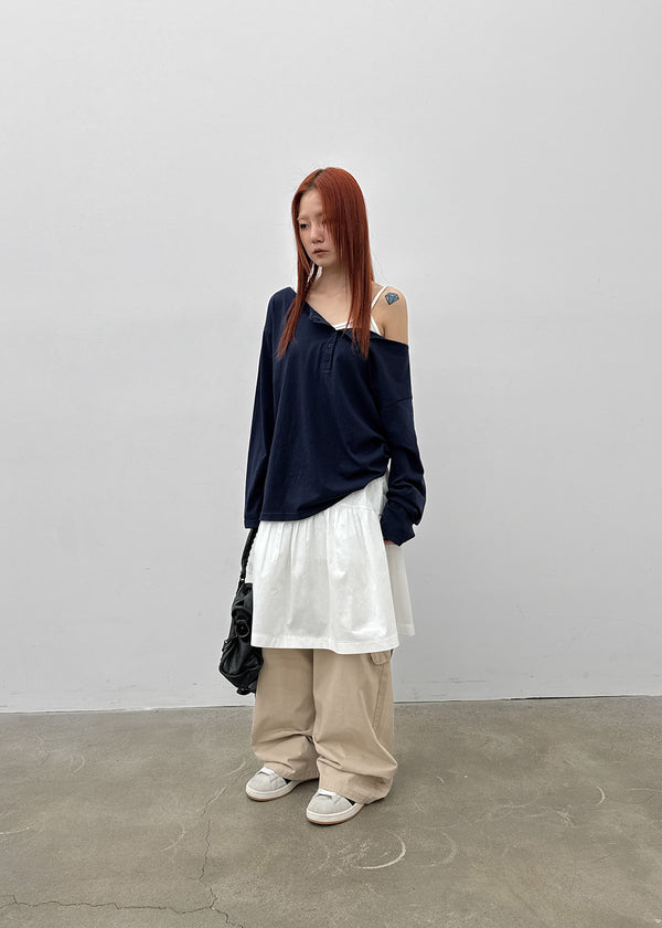 Ruade Banding Shirring Midi Skirt