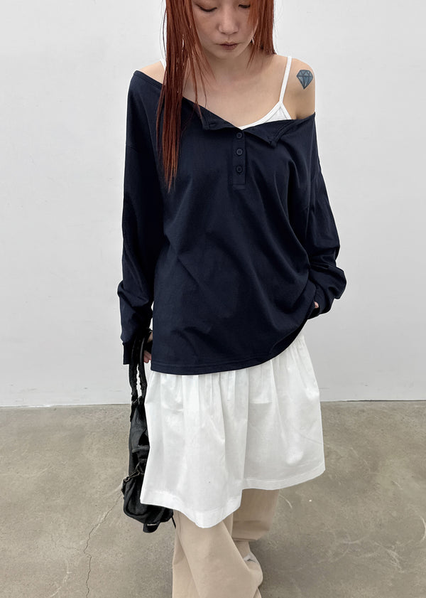 Ruade Banding Shirring Midi Skirt